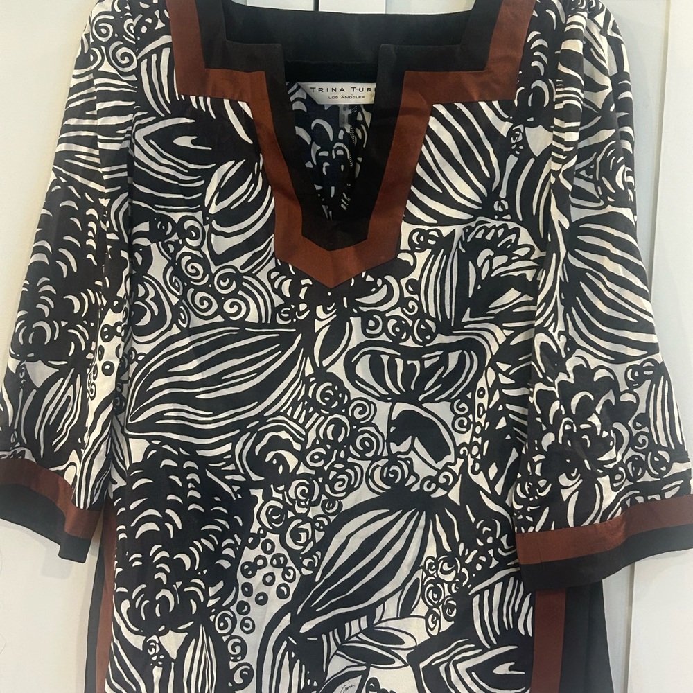 Trina Turk Black and Brown  Tunic